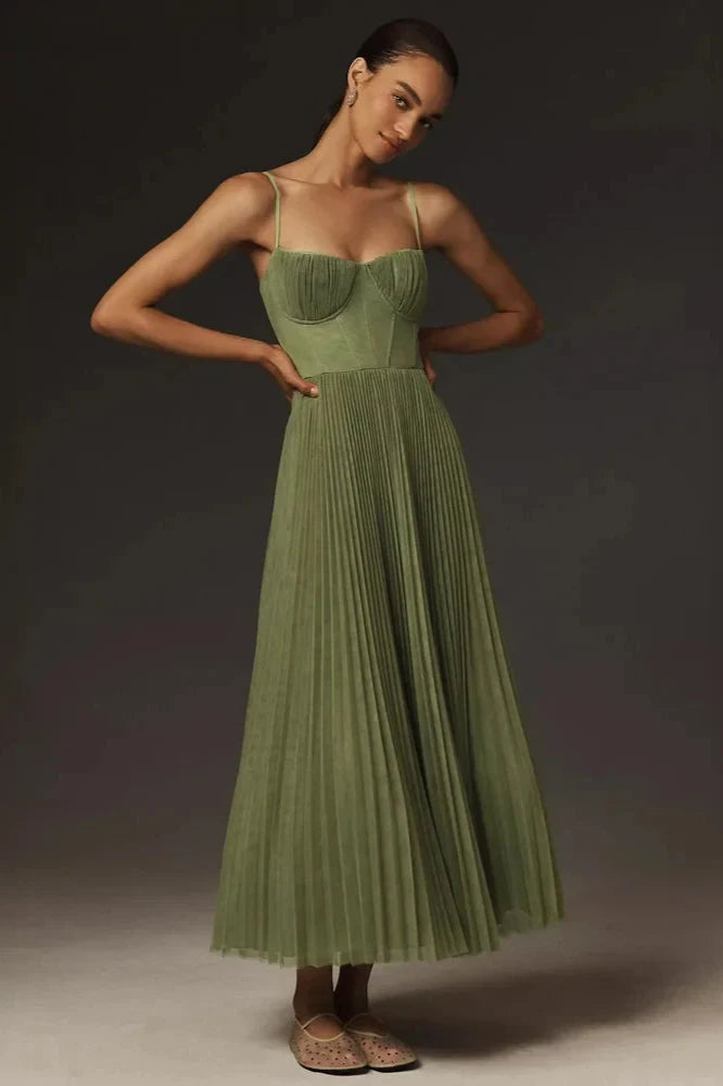 ISABELLA | ABITO MIDI ELEGANTE PLISSETTATO